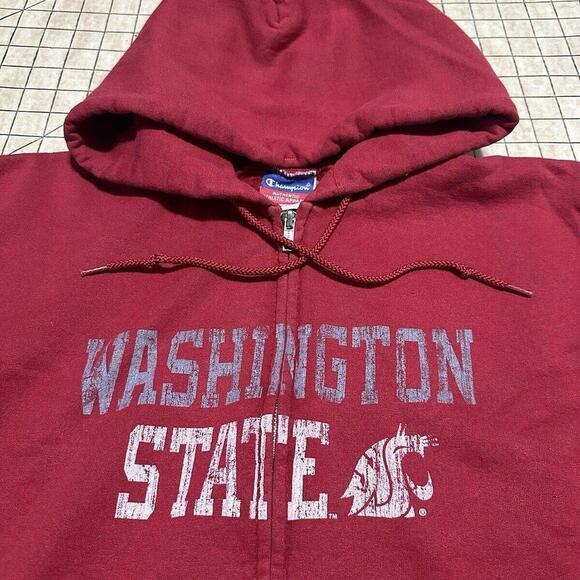 Vintage Champion Sweatshirt Women's Small Full Zip WSU Washington State Cougars - Picture 2 of 13